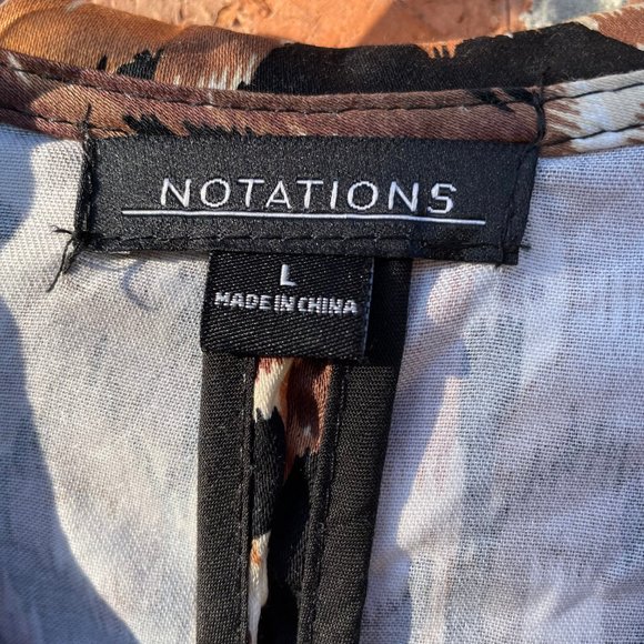 LAST CHANCE  Jacket Blazer Size Large Brown Black White Pattern Tie Waist Collar - Picture 7 of 9